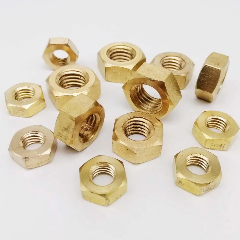 8mm NUTS 10-PACK M8 BRASS HALF NUTS SOLID BRASS 
