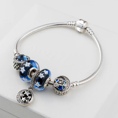 

Keris Store High Quality 1:1 100%925 Sterling Silver Star Beads Bracelet Free Shipping