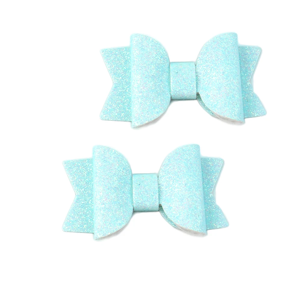 David accessories Искусственные кожаные аксессуары для волос, аксессуары для волос, с бантом; однотонная; украшенная пайетками бантом заколки для девочек детские заколки для волос, заколки, 5Yc7932 - Цвет: 1085813004