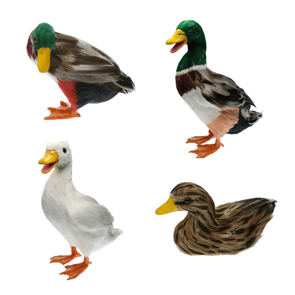 Various Realistic Duck Ornament Figure Outdoor Home Garden Water Pond Decoration DIY Vivid Artificial Feather Craft
