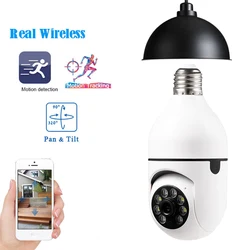 Lâmpada e27 para câmera de segurança, 1080p, rotação sem fio, rastreamento automático, panorâmico, wi fi, ptz, ip, visualização remota, interface de lâmpada e27