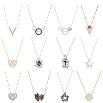 

High Quality 1:1 Original SWA XL022 Jewelry Simple Modern Play Trend Romantic Heart-shaped Bright Butterfly Women