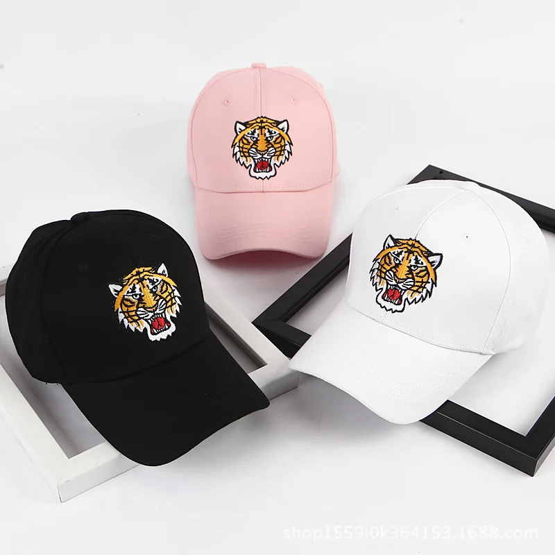 

Tiger Head Embroidered Baseball Cap Female Spring Summer Korean-style Fashion And Personality Couples Youth Sports Street Brim H