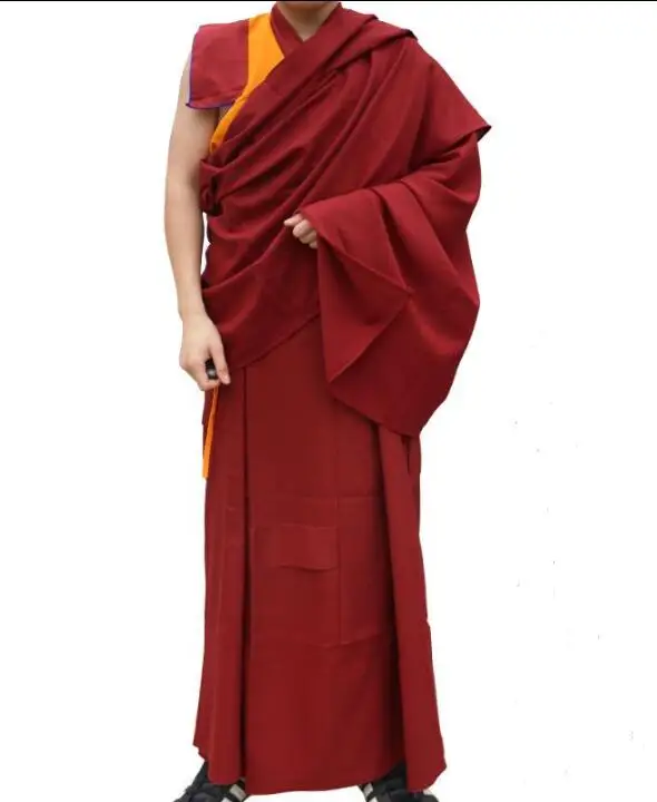 

Chinese Tibetan Lama Cloth Monk suit Tops Skirt Belt Shawl Xizang Buddhism Zen