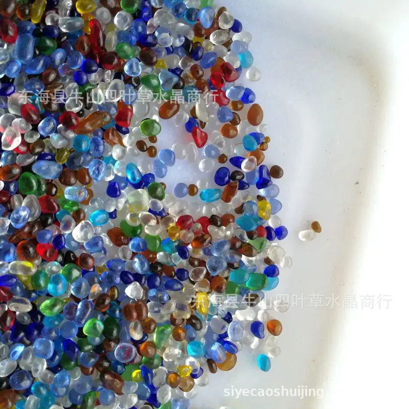 100g Five-color Coloured Glaze Gravel Buddhism Qibao Five-color Coloured Glaze Offerings Manja Consecration Shop Fish Tank bonsa