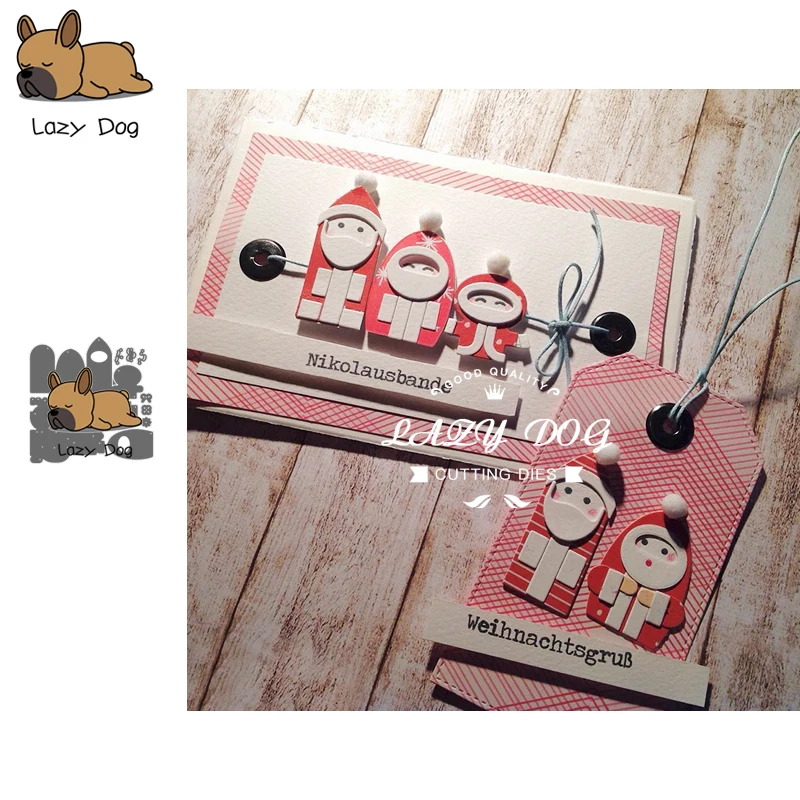 

3PCS Santa Claus Christmas Metal Cutting Dies Scrapbooking Stencil Craft Embossing Die Cuts Card Making New Dies For 2019