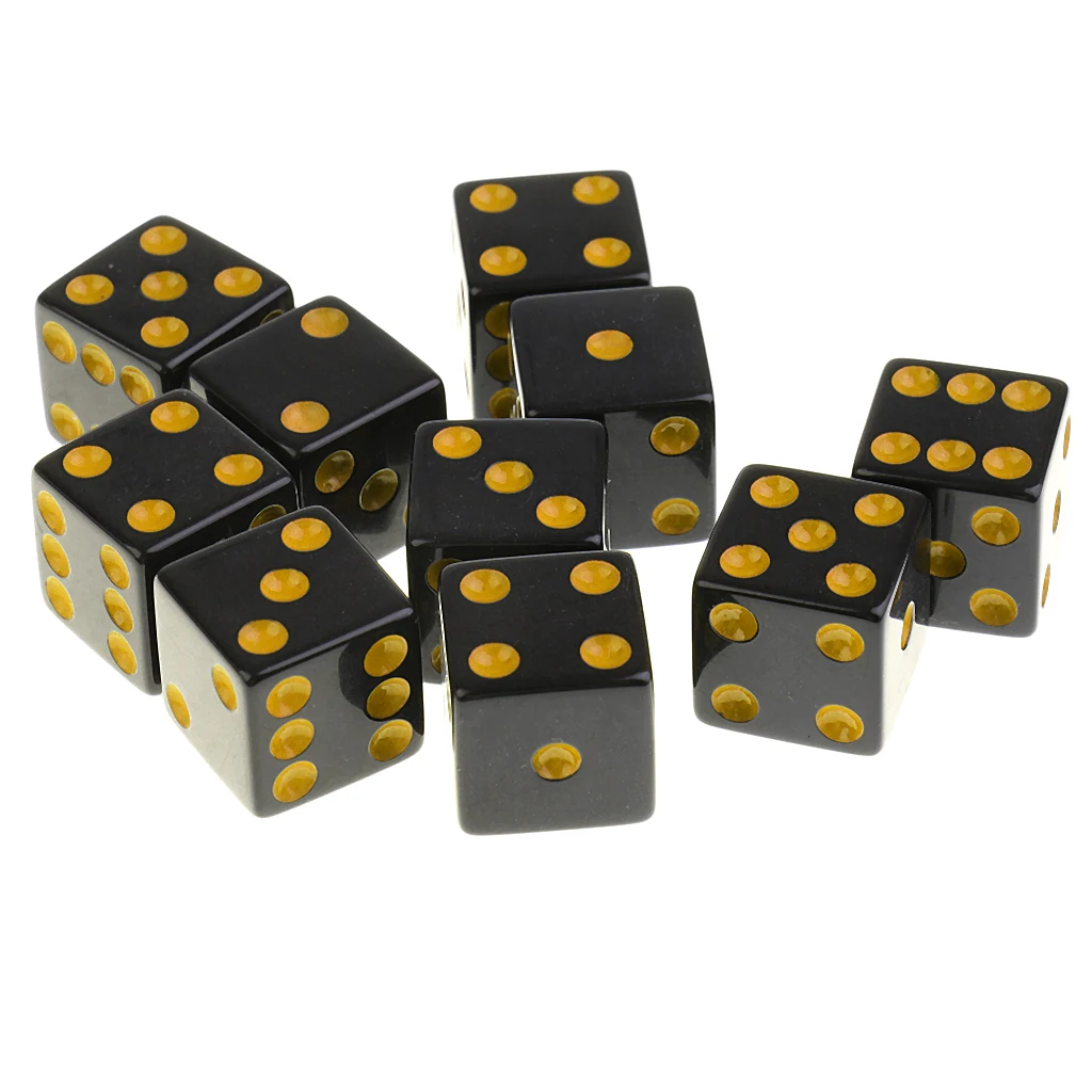 40Pcs Plastic Dice Round Corner Die 1.6cm Dotted for Traditional Boards Game