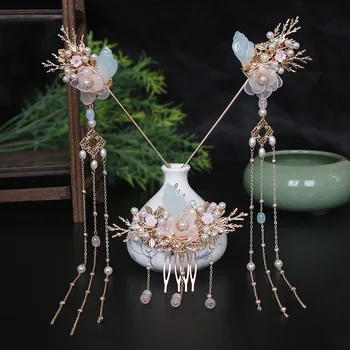 

Tassels Hair Pin Women's wedding tiara Accessories Hair Comb Fashion Girls Step Shake Hairpin Set head piece