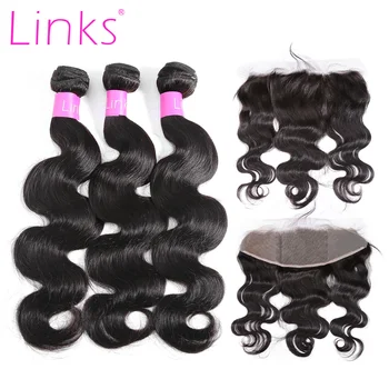 

Links 8- 32 Inch Body Wave 28 30 Inch Weave 3 4 Bundles With Lace Frontal Closure Natural Brazilian Remy Hair Extension Weave