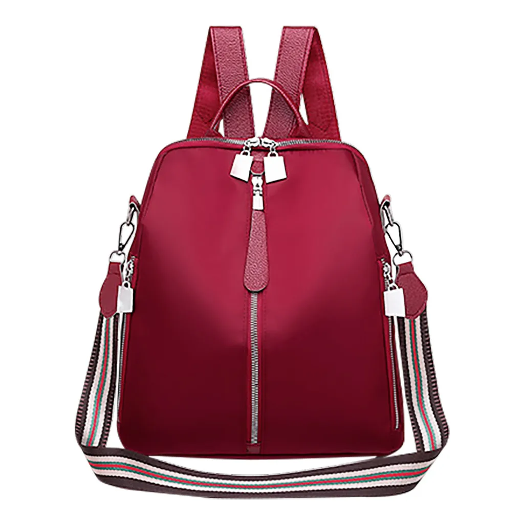 Женский нейлоновый рюкзак нейтральный школьный рюкзак противоугонные Водонепроницаемые рюкзаки повседневная школьная сумка на плечо для девочек-подростков# T2 - Цвет: Red
