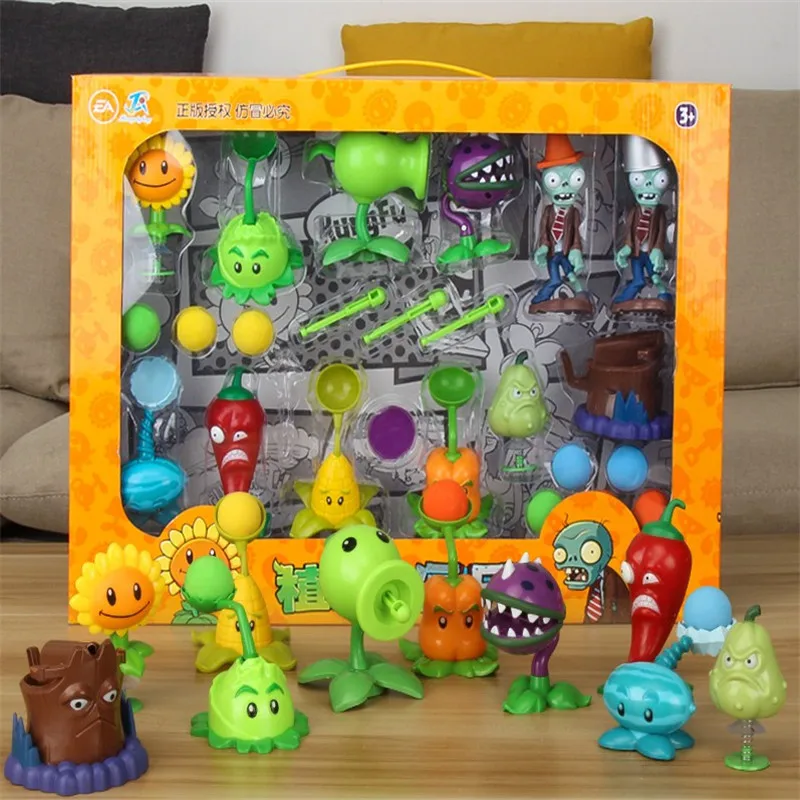 

Genuine Plant War Zombie Full Set Eater Flower Frozen Watermelon Cabbage Pitcher Peas CHILDREN'S Toy Gift Box