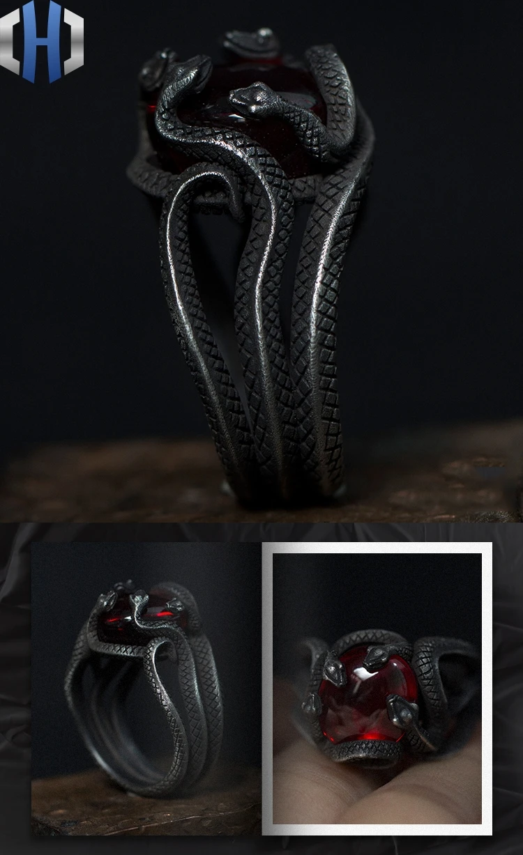 Дизайн, серебряное кольцо ручной работы 925 пробы, волшебное кольцо, Кристальное кольцо, змеиное кольцо