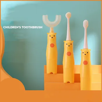 Elektryczna szczoteczka do zębów Sonic Child dla dzieci szczoteczka do zębów z 3 głowice szczotek szczoteczka do zębów silikonowe akcesoria dla dzieci tanie i dobre opinie 7-12y 12 + y CN (pochodzenie) W211221 szczoteczka do zębów do ćwiczenia Zwierząt Babies
