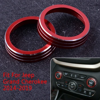 

DWCX 2PCS Inner Dash Console Volume CD Switch Knob Ring Cover Trim Fit for Jeep Grand Cherokee 2014 2015 2016 2017 2018 2019