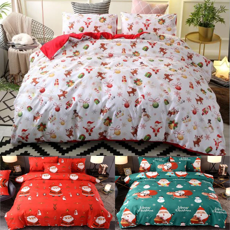 

Christmas 3D Printed Polyester Duvet Set Duvet Cover Quilt Cover Pillow cases Without Sheet Without Filler Bed Textile