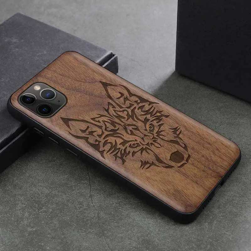 Чехол для iPhone 11 Pro Max, чехол из орехового дерева для iPhone 11 Pro, резной бампер из ТПУ, деревянный чехол для iPhone XR X XS Max 7 8 Plus