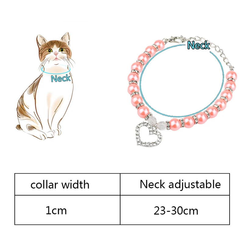 Cats Dogs Collar Personalized Pearl Pet Collar Pet Accessories Jeweled Necklace For Lovely Puppy Kitty Necklace Accessories D40