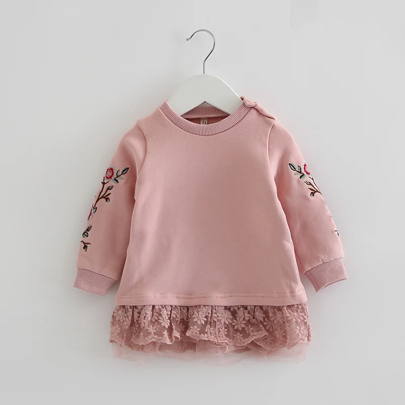 

Baby Dress New Vestido Infantil Embroidery Girls Long-sleeved Christmas Dress Baby Autumn Winter With Velvet 0-2Y