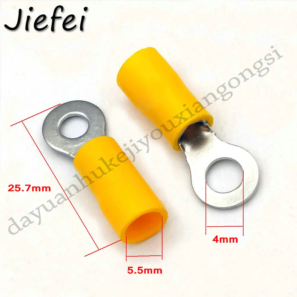 RV5.5-4 200-1000 шт. новое кольцо из латуни обжимной изоляции RV5.5-4 RV5.5-5 RV5.5-6 мм Кабельный разъем RV - Цвет: RV5.5-4