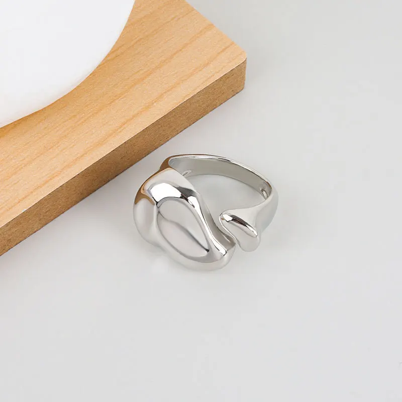 Silver Irregular Width Open Ring Female Jewelry, silver ring,opening ring,finger ring