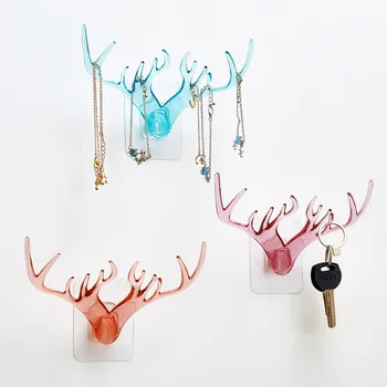 

Living Room Decor 3D Antlers Hooks Household Decorative Animal Style Wall Hook Hangers Coat Hook Key Hook Room Accessories