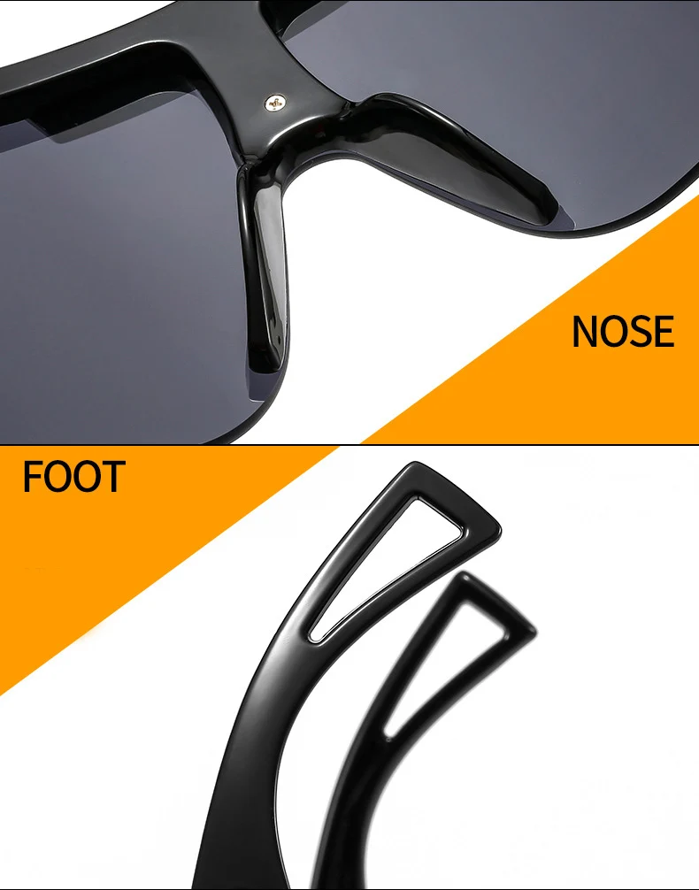 Men's Mask Goggles Sunglasses For Women Fashion One Piece Square Sun Glasses Men Oversized Ladies Eyeglasses UV400 oculos H146 square sunglasses
