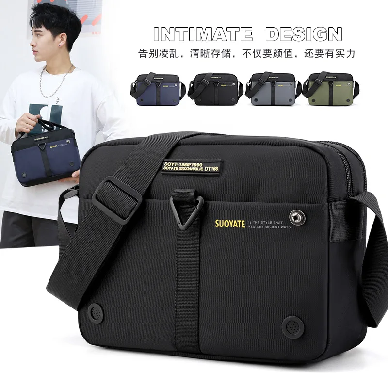 Nylon Shoulder Bags Men Casual Travel Waterproof Single Shoulder Bag