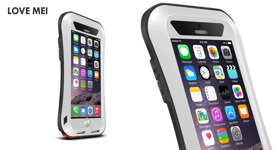 LOVE MEI маленький металлический бронированный чехол на талию для iPhone 6 6s Plus, алюминиевый чехол, защита от воды/ударов/дождя, чехол для iPhone6 6plus 6s Plus