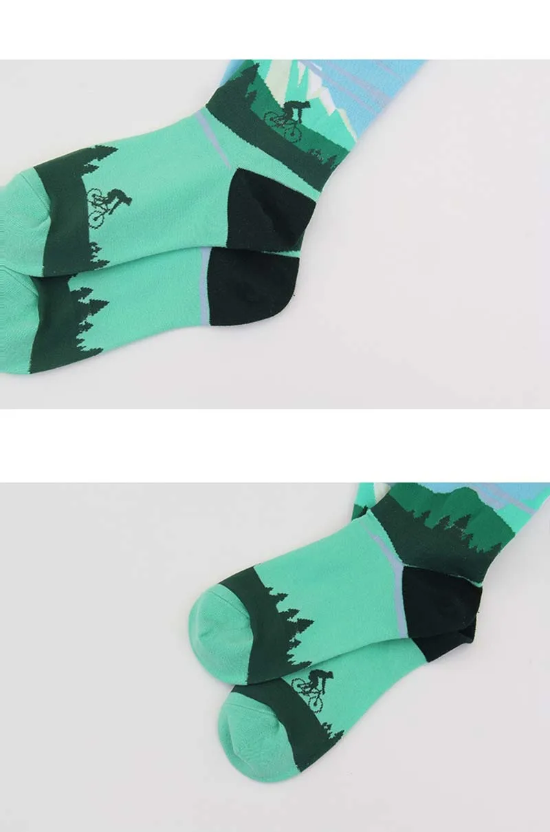 [HEPOSCKONE] Креативные носки со смешным рисунком с природным пейзажем; сезон осень-зима; стильные хлопковые цветные теплые носки; Новинка