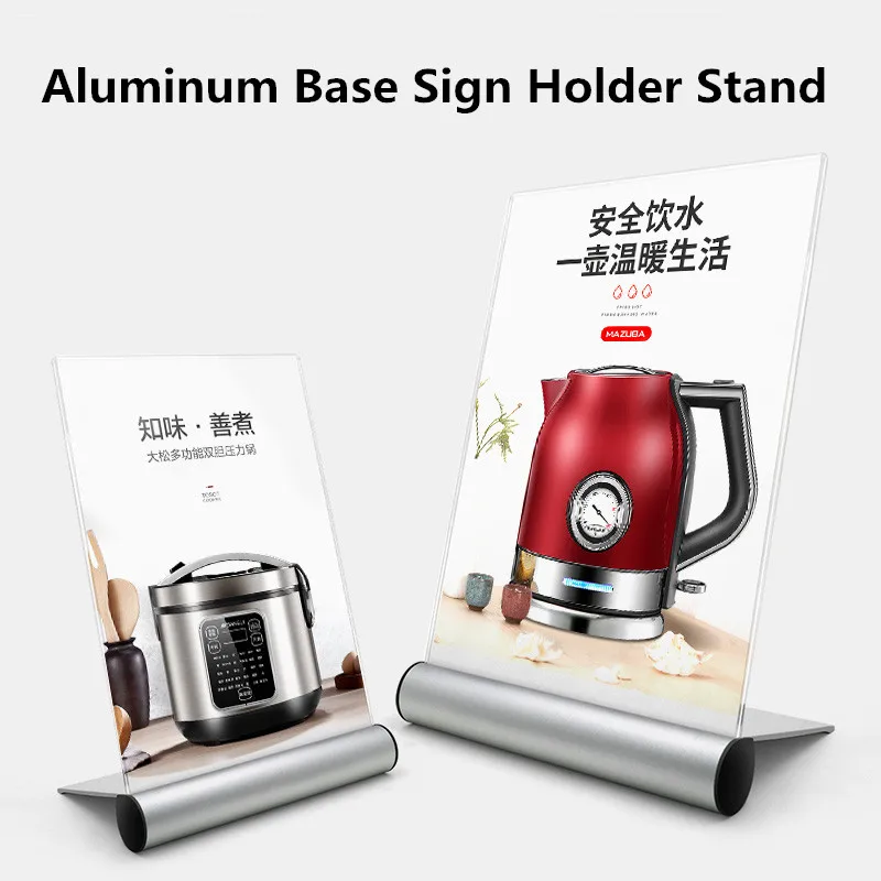 A6 Pop Sign Display Frame Literature Fylers Menu Photo Stand Counter Top Slant Back Metal Clear Acrylic Border Frame 105x70mm slant back magnetic clear table acrylic menu sign holder picture photo frames flyer document paper display stand