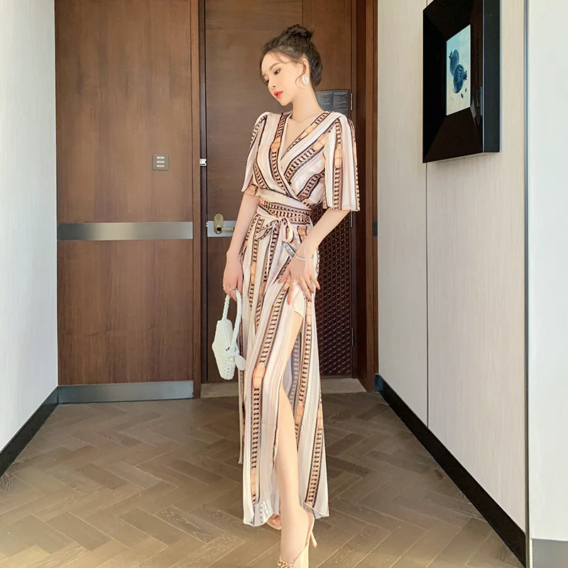 

Women Two Piece Wide Leg Pant Set and Casual Top Summer Casual Elegant V-neck Office Ladies Outfit Female 2021 Korean Fashion