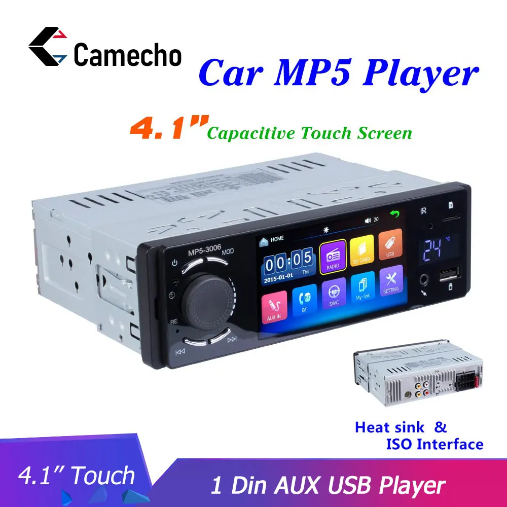 

Camecho Car Radio Autoradio 1 Din FM Bluetooth USB Car Auto Audio Stereo 12V In-dash Mirror Link Car MP3 Video Multimedia Player