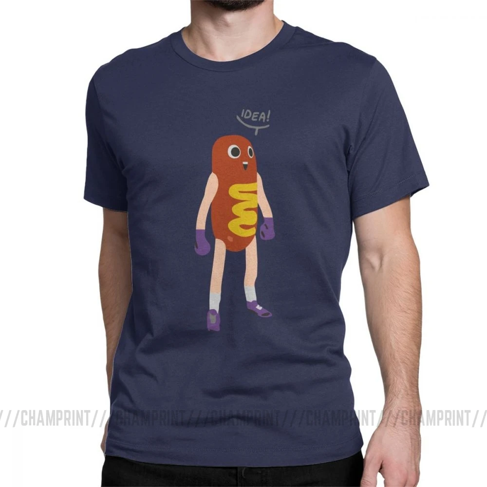 Мужские футболки забавная хлопковая футболка с короткими рукавами и надписью «Life Is Strange When You're A Hawt Dog» Одежда с круглым вырезом идея подарка - Цвет: Тёмно-синий