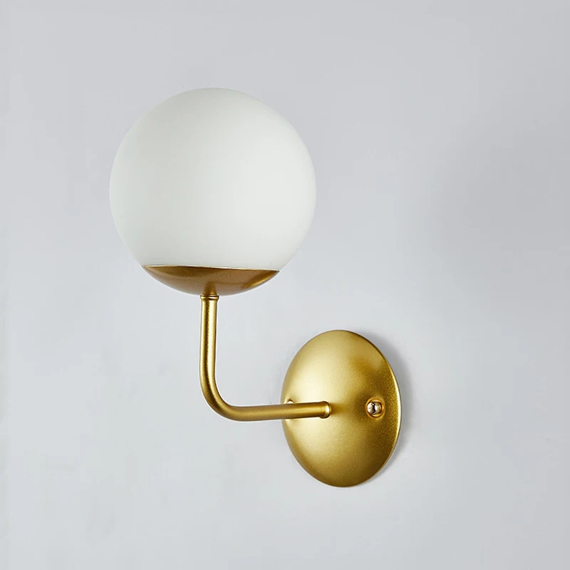 Скандинавский современный E27 светодиодный настенный светильник для ванной спальни медный стеклянный шар винтажный настенный светильник для гостиной спальни коридора AC85-265V