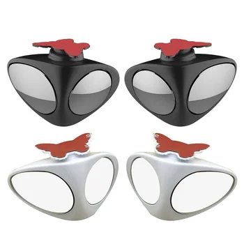 

1-2Pcs 2In1 360Degree Universal Rearview Mirror Paste Rotation Double Sided Blind Spot Parking Auxiliary Car Rear View Accessory