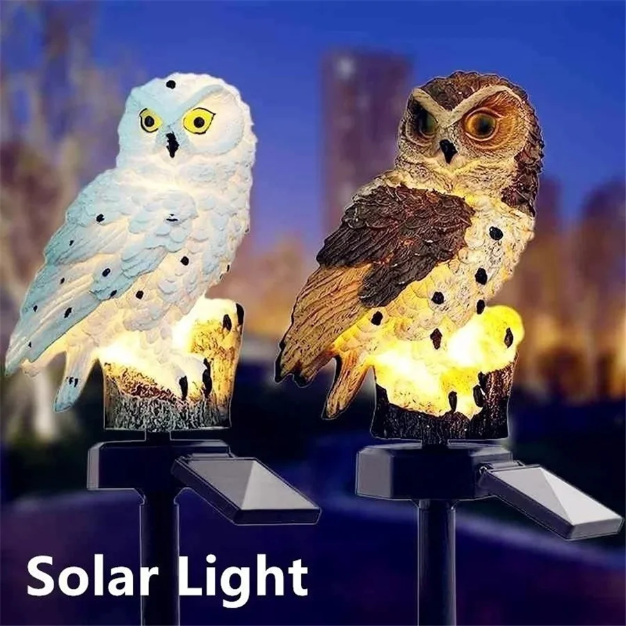 Creative LED Solar Owl Garden Lights Outdoor Lawn Lamps Waterproof Path Park Yard Landscape Latern Decor Novelty Night Lights