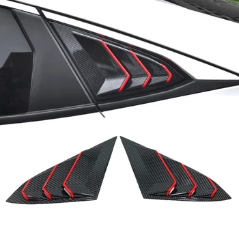 

For Honda Civic 10th Gen 4dr Sedan 2016 - 2019 ABS Plastic Rear Window Triangle Shutters Cover Trim 2 pieces/set Car Accessories