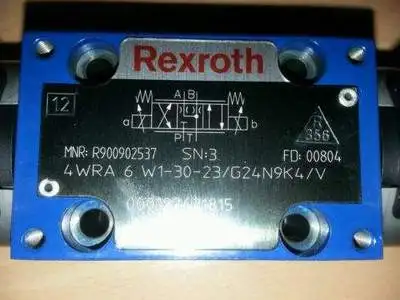 

Rexroth MNR:R900902537 4WRA 6 W1-30-23/G24N9K4/V 4WRA6W1-30-23/G24N9K4/V Proportional directional valve Hydraulic solenoid valve