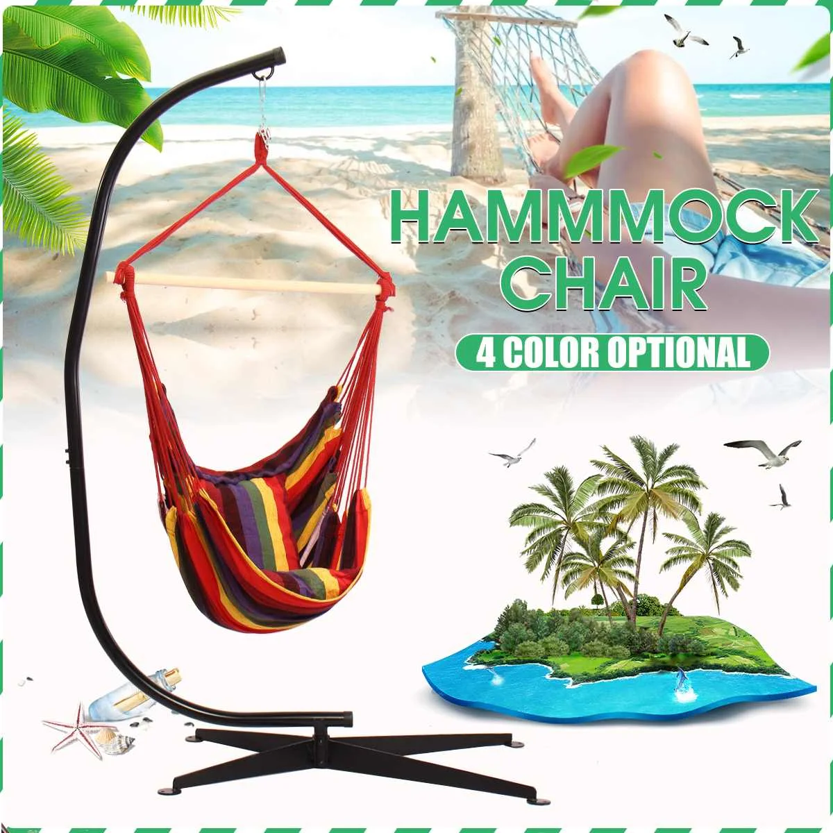 

200KG Load C Hammock Stand Frame Solid Steel Construction with Hanging Air Porch Swing Chair C-stand Hanging Chair