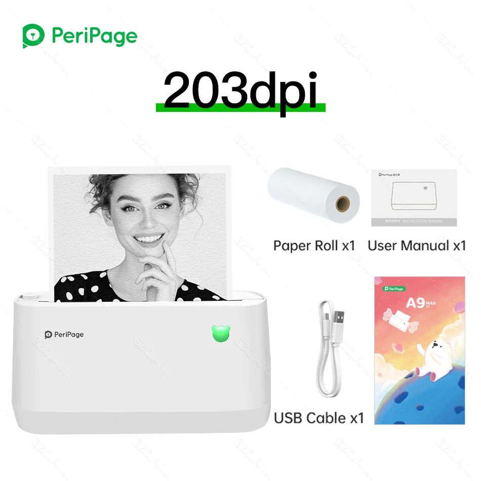 pocket sticker printer PeriPage A9(s) Max 4" Portable Thermal Bluetooth Printer Thermal Photo Label Receipt Sticker Mini Printer 107mm mini printer for phone Printers