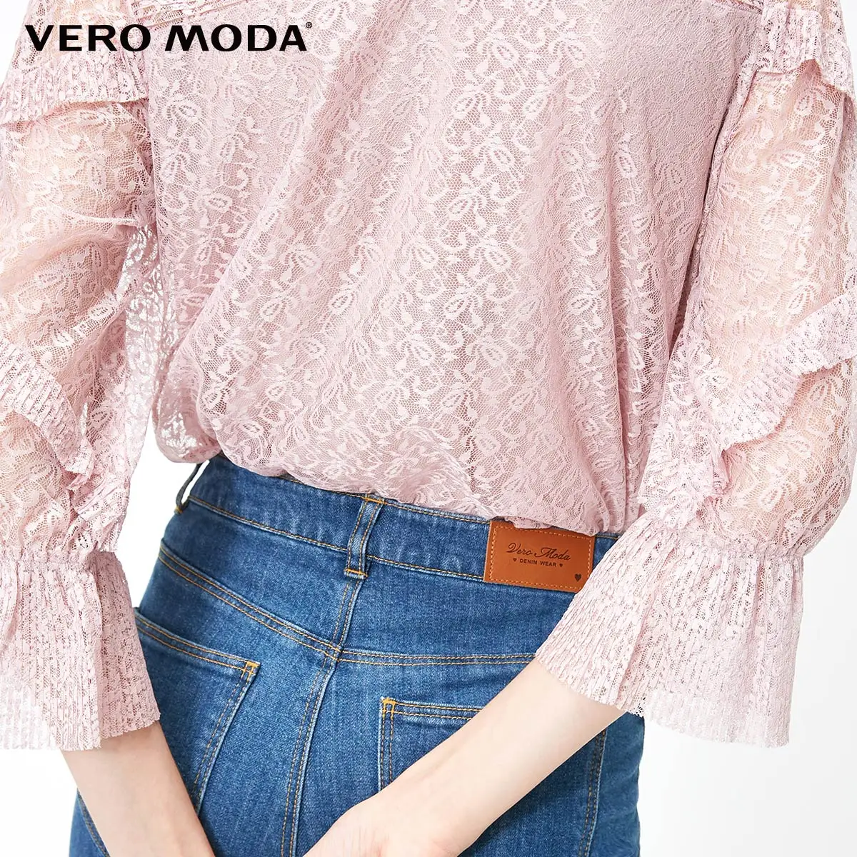 Vero Moda Новое поступление прозрачные кружевные топы с оборками | 318430515