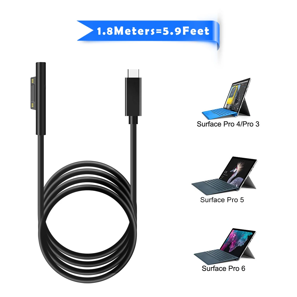 Игровая мышь Rocketek USB C Тип C Питание Зарядное устройство адаптер зарядный кабель, шнур для microsoft Surface Pro 6/5/4/3 150 см