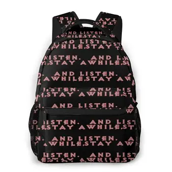 

Stay Awhile Backpack for Girls Boys Travel Rucksack Diablo Printing