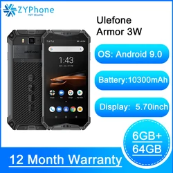 Прочный смартфон Android 9,0 IP68 5,7 дюймHelio P70 6 ГБ, 64 ГБ, 10300 мА/ч, мобильный телефон, 4G мобильный телефон с двумя sim-картами Android Ulefone power 3 Вт