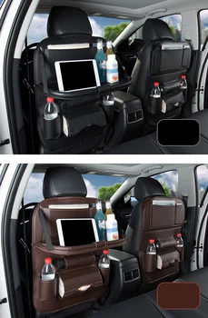 

Car Seat Back Organizer Storage Bag Travel Holder in Car Goods Universal PU Leather in Auto Back Seat Bag Protector Accessoires