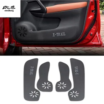 

4pcs/lot for 2014-2019 NISSAN X-TRAIL Microfiber leather car stickers car accessories door protection kick cover