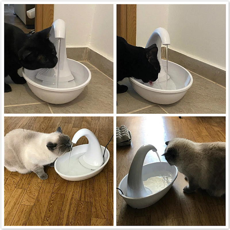 Swan Pet Drinking Fountain Pet Drinking Fountain,Quiet Automatic Electronic Water Fountain For Cat And Dog, Bird， Us Plug