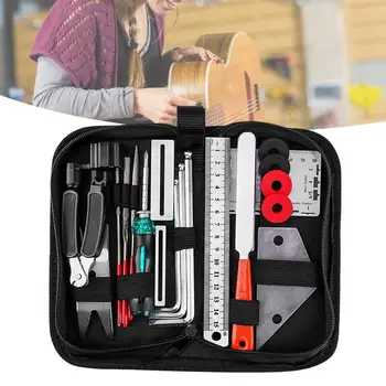 

Guitar Repair Maintenance Cleaning Tools Kit 3 In 1 Guitar String Winder Cutter Guitar Leveling Ruler Kit With Storage Bag