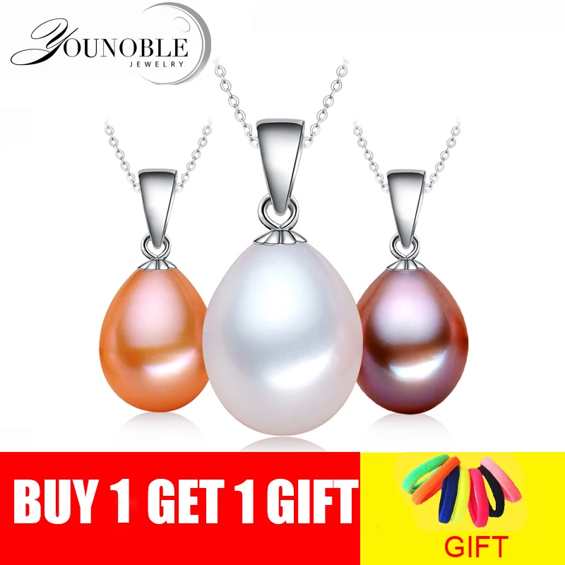 925 Sterling Silver White Natural Freshwater Pearl Necklace Pendant For Women Daughter Birthday Gift