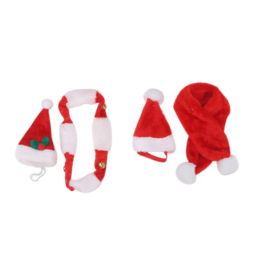 Кошка шапка для собак красный шарф Рождественский праздничный костюм маленькие животные набор одежды товары для домашних животных уход за собакой зимний теплый шарф набор